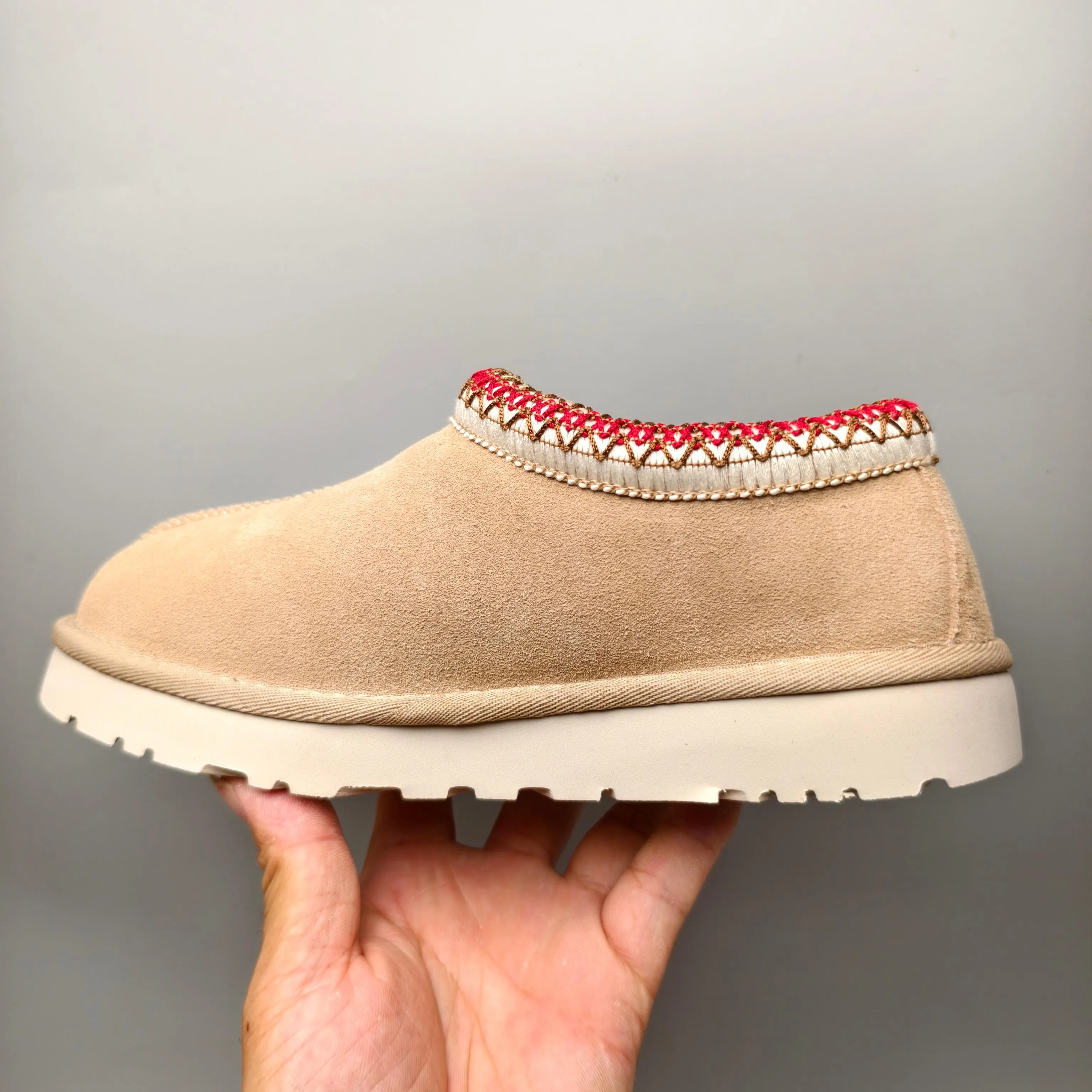 💰440 UGG sheepskin all-in-one snow boots 5955 style 4470 one-legged ethnic style home style for women Color: light oak brown pink sand color Number: 35-41